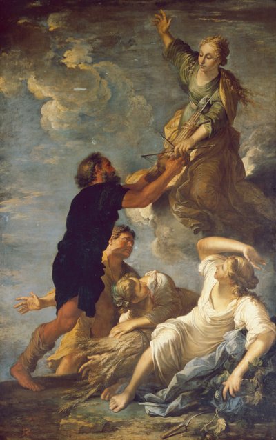 Astraea forlader jorden, ca. 1665 (olie på lærred) af Salvator Rosa