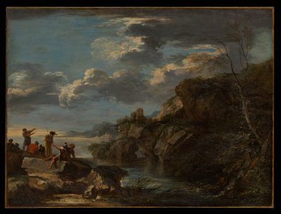 Banditter på en klippekyst af Salvator Rosa