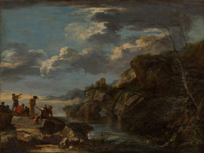 Banditter på en klippekyst, 1655-60. af Salvator Rosa