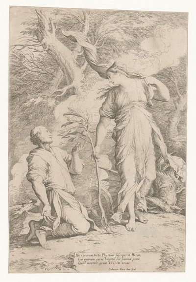 Ceres og Phytalus af Salvator Rosa