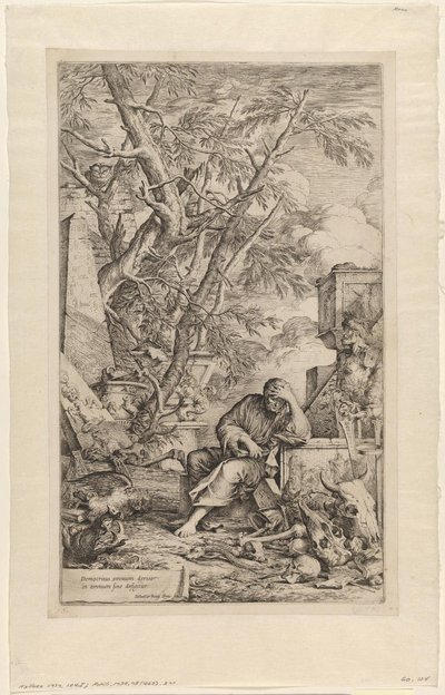 Demokrit i meditation af Salvator Rosa