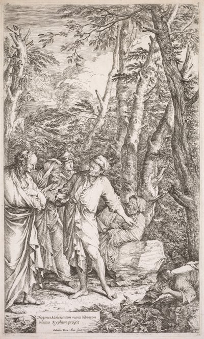 Diogenes og hans bæger af Salvator Rosa