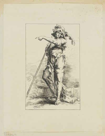 Figur med stav, der peger af Salvator Rosa