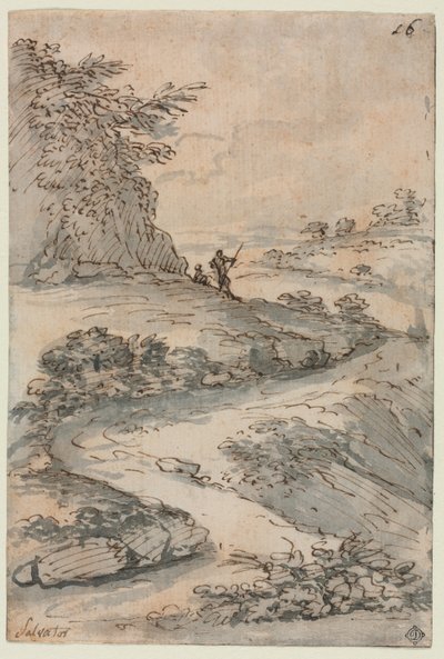 Figurer på en snoet vej, midten af 1600-tallet. af Salvator Rosa