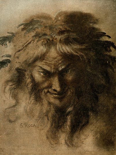 Hoved af en faun af Salvator Rosa