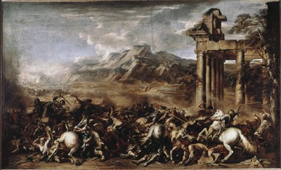 Heroisk kamp (olie på lærred af Salvator Rosa