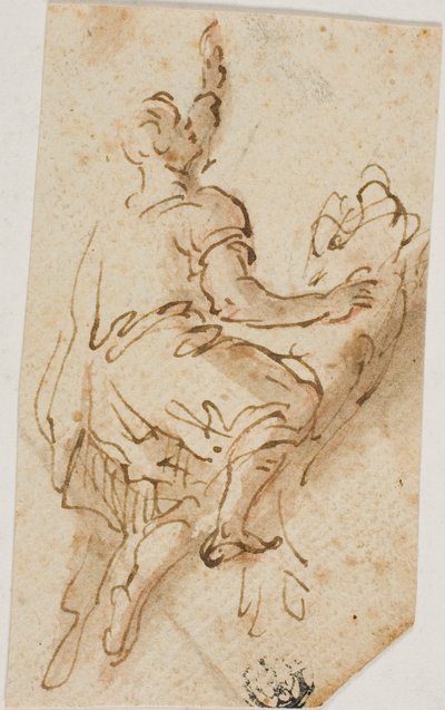Mand bestiger løve af Salvator Rosa