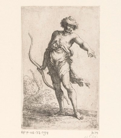 Mand med en bue Små figurer (serietitel) Figur (serietitel) af Salvator Rosa