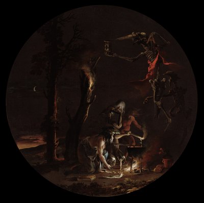 Scener af hekseri: Evening, ca. 1645-49 (olie på lærred) af Salvator Rosa