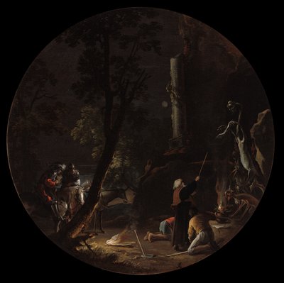 Trolddomsscener: Nat, ca. 1645-1649. af Salvator Rosa
