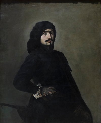 Selvportræt som Pascariello, ca. 1645-49 (olie på lærred) af Salvator Rosa