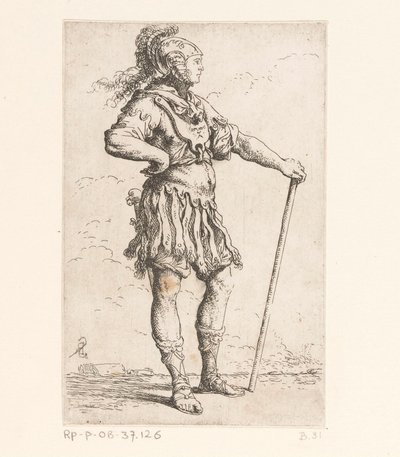 Soldat med en stok Små figurer (serietitel) Figur (serietitel) af Salvator Rosa
