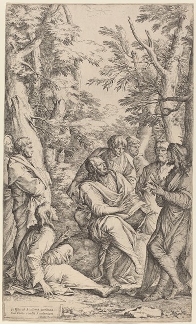 Akademiet af Platon af Salvator Rosa