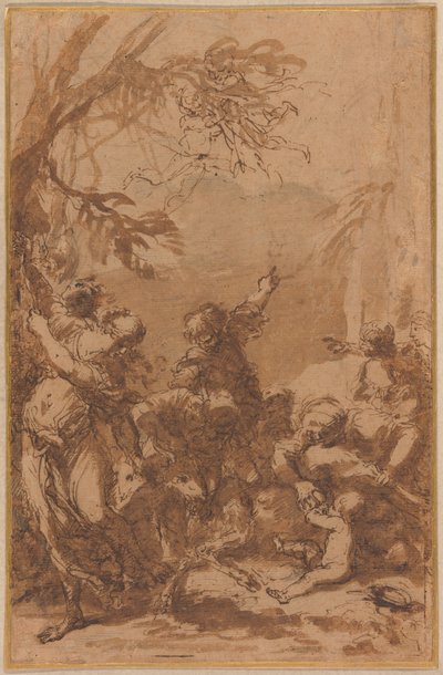 Opdragelsen af Jupiter af Salvator Rosa