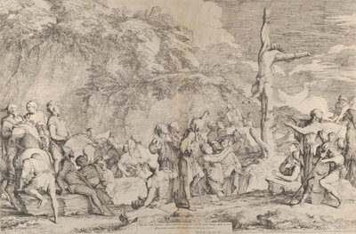 Korsfæstelsen af tyrannen Polykrates efter hans tilfangetagelse af perserne, ca. 1662. af Salvator Rosa