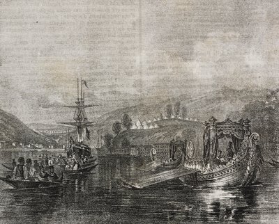 Buyukdere Valley og Baghtche-keui akvædukt, Tyrkiet, litografi af Salvatore Puglia fra Poliorama Pittoresco, n 40, 11. maj af Salvatore Puglia