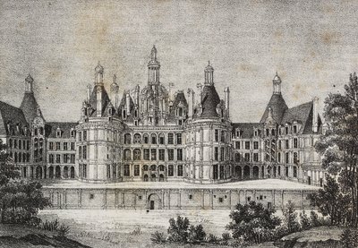 Chambord Castle, Frankrig, litografi af Salvatore Puglia fra Poliorama Pittoresco, n 39, 6. maj af Salvatore Puglia