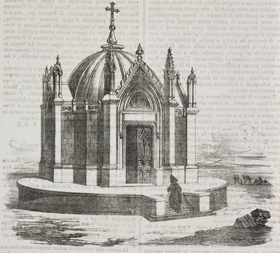 St Louis Kapel i Tunis, Tunesien, litografi af Salvatore Puglia fra Poliorama Pittoresco, n 38, 27. april af Salvatore Puglia