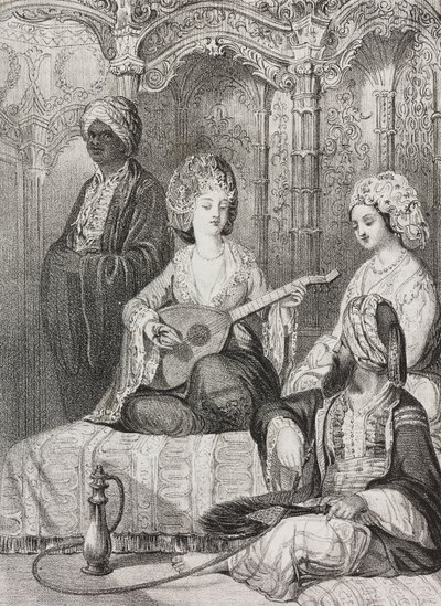Harem i øst, litografi af Salvatore Puglia fra Poliorama Pittoresco, nr. 2, 19. august af Salvatore Puglia