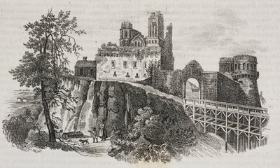 Ostroh Castle, Ukraine, litografi af Salvatore Puglia fra Poliorama Pittoresco, n 30, 1. marts af Salvatore Puglia