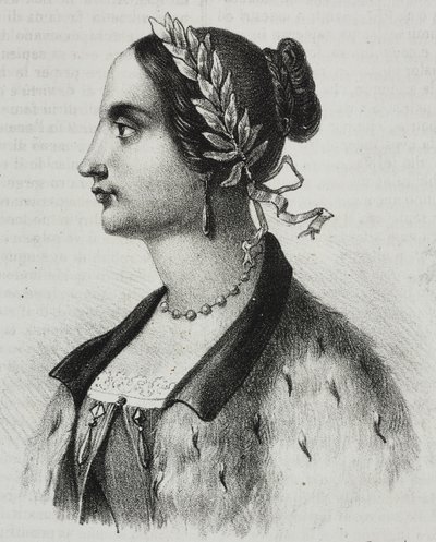Portræt af Laura Bassi Veratti (1711-1778), italiensk fysiker og akademiker, litografi af Salvatore Puglia fra Poliorama Pittoresco, nr. 4, 4. september af Salvatore Puglia
