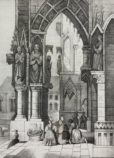 Regensburg Cathedral, Tyskland, litografi af Salvatore Puglia fra Poliorama Pittoresco, n 12, 30 oktober af Salvatore Puglia