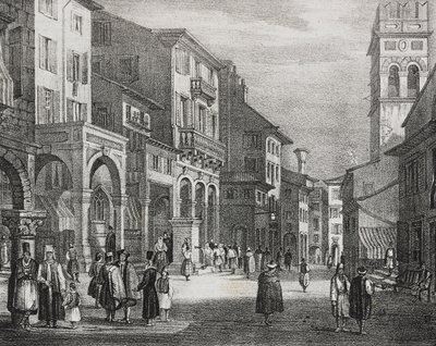 Royal Road, Korfu, Grækenland, litografi af Salvatore Puglia fra Poliorama Pittoresco, nr. 23, 11. januar af Salvatore Puglia