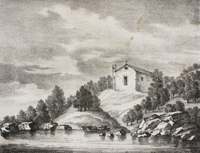 Sanctuary of Peschici, Apulien, Italien, litografi af Salvatore Puglia fra Poliorama Pittoresco, n 51, 27. juli af Salvatore Puglia