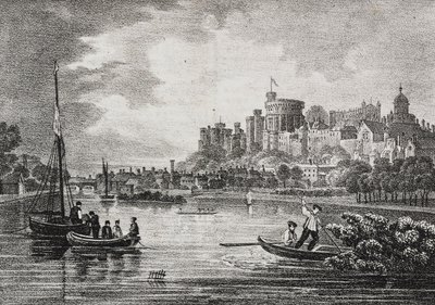 Udsigt over Windsor Castle, England, Storbritannien, litografi af Salvatore Puglia fra Poliorama Pittoresco, n 32, 15. marts af Salvatore Puglia