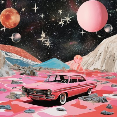 Pink bil-fantasi af Samantha Hearn