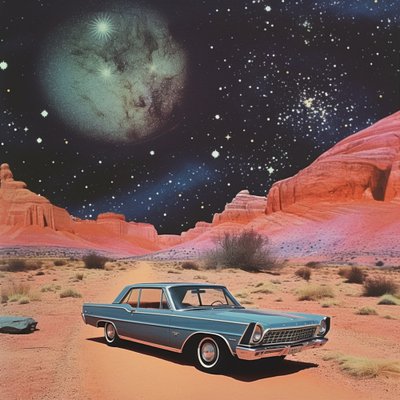 Vintage Car Cosmic Desert af Samantha Hearn