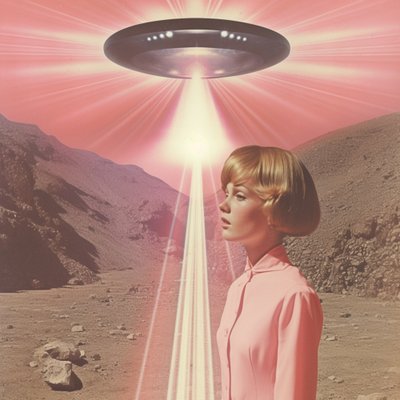 Kvinde under en UFO-stråle af Samantha Hearn