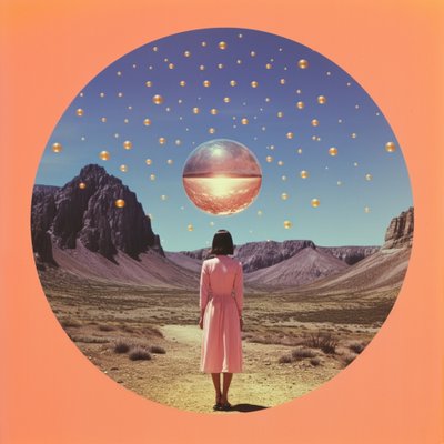 Kvinde i en surrealistisk ørken af Samantha Hearn