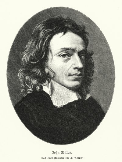 John Milton, engelsk digter (litho) af Samuel (after) Cooper