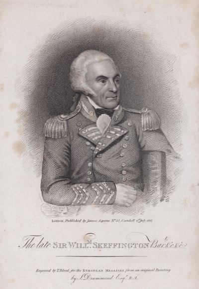 Sir William Skeffington (1742-1815), oberst i Leicestershire Yeomanry (gravering) af Samuel (after) Drummond