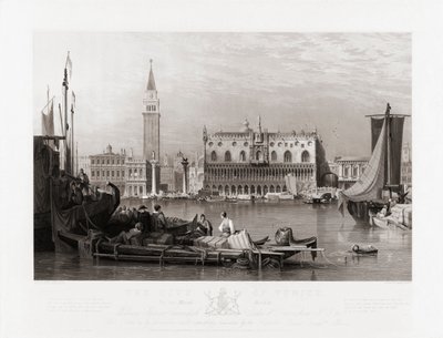 Dogepaladset og Markuspladsen, Venedig af Samuel (after) Prout