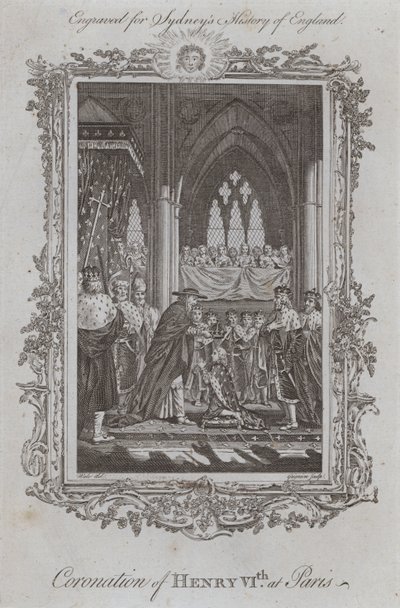 Kroning af Henry VIth i Paris (gravering) af Samuel (after) Wale