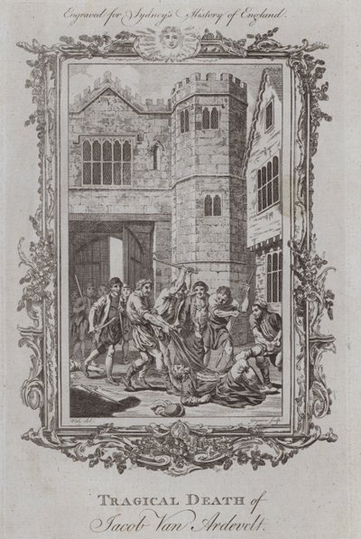 Jacob Van Ardevelts tragiske død (gravering) af Samuel (after) Wale