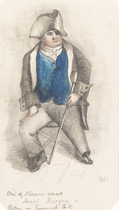 Portræt af Joseph Burgin, ca. 1844 (grafit og akvarel) af Samuel (attr.to) Lane