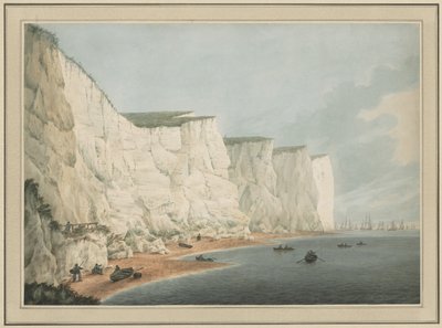 Flåden ud for kysten, Beachy Head, ca. 1790-1805. af Samuel Atkins