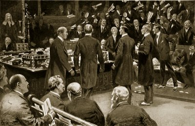 Et hjemmestyrets nederlag, 1912 af Samuel Begg