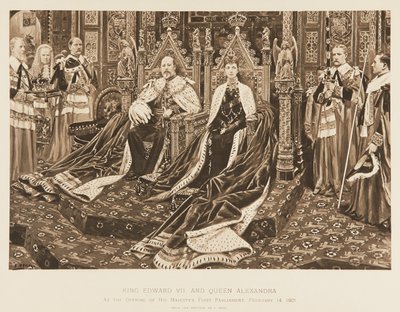 Kong Edward VII og dronning Alexandra i parlamentet af Samuel Begg