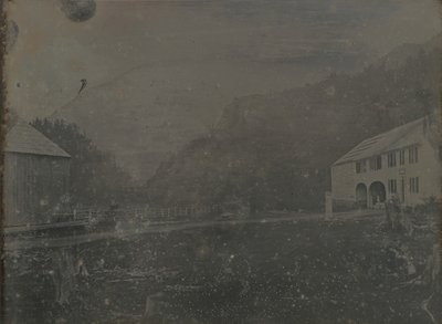 Unavngivet hus og lade, 1841. af Samuel Bemis