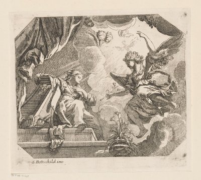 Bebudelse til Maria Forskellige designs (serietitel) Opera Varia Historica, Poetica & Iconologica (serietitel) af Samuel Bottschild