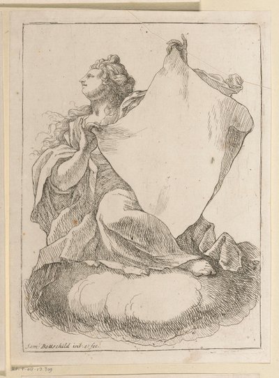 Kvinde med en klud i hænderne Forskellige designs (serietitel) Opera Varia Historica, Poetica & Iconologica (serietitel) af Samuel Bottschild