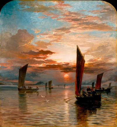 Solnedgang over Forth af Samuel Bough