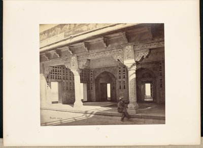Agra; Fortet, det indre af Zenana, der viser mosaikarbejdet af Samuel Bourne