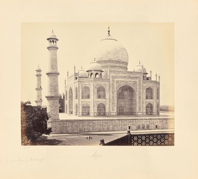 Agra; Taj, fra hjørnet af firkanten af Samuel Bourne