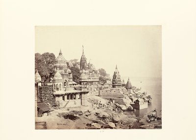 Benares; Det brændende Ghat af Samuel Bourne