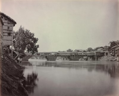Butikkernes bro, Srinagar, Kashmir, 1864. af Samuel Bourne